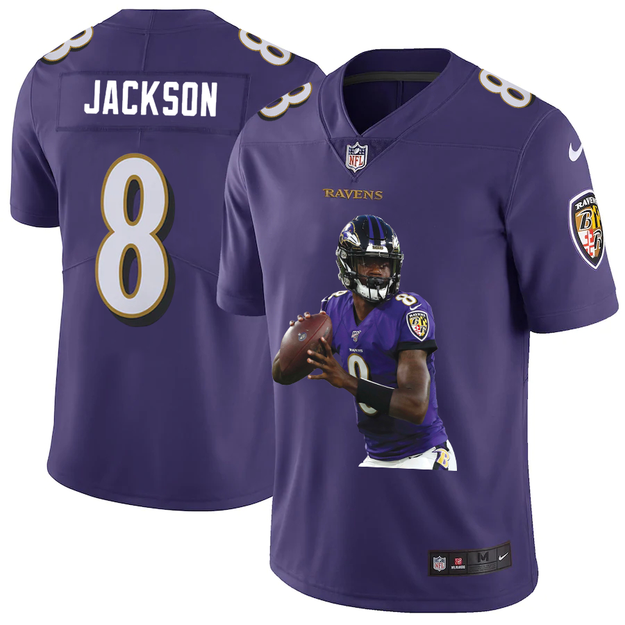 Baltimore Ravens #8 Lamar Jackson Men's Nike Player Signature Moves Vapor Limited NFL Jersey Purple