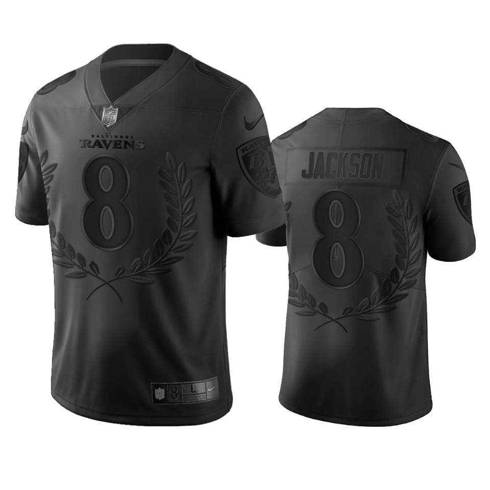 Baltimore Ravens #8 Lamar Jackson Men's Nike Black NFL MVP Limited Edition Jersey