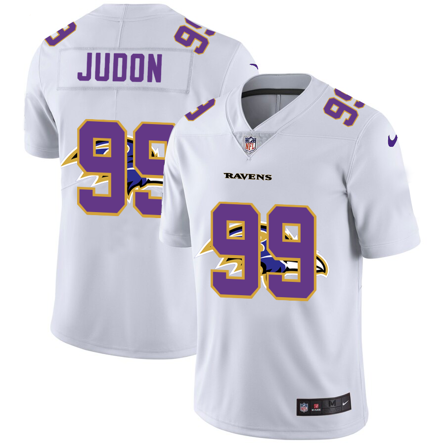 Baltimore Ravens #99 Matthew Judon White Men's Nike Team Logo Dual Overlap Limited NFL Jersey