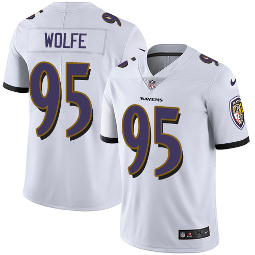 Nike Ravens #95 Derek Wolfe White Men's Stitched NFL Vapor Untouchable Limited Jersey