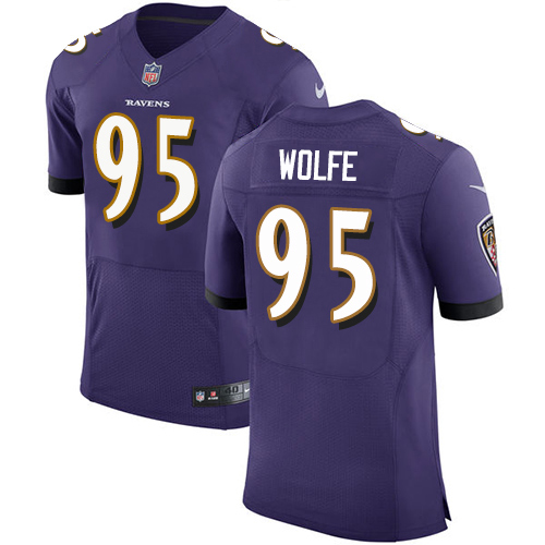 Nike Ravens #95 Derek Wolfe Purple Team Color Men's Stitched NFL Vapor Untouchable Elite Jersey