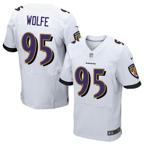 Nike Ravens #95 Derek Wolfe White Men's Stitched NFL New Elite Jersey