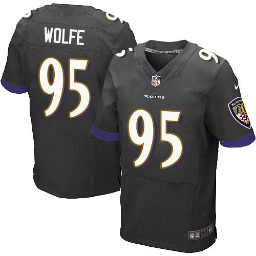 Nike Ravens #95 Derek Wolfe Black Alternate Men's Stitched NFL New Elite Jersey
