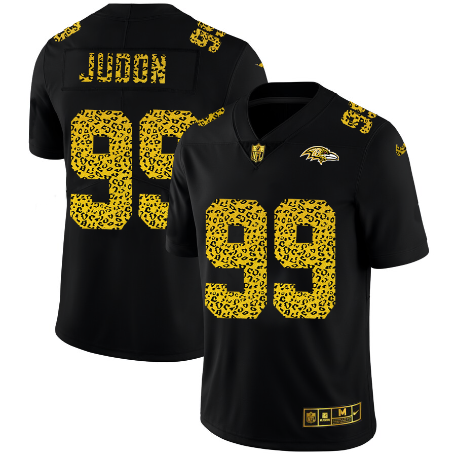 Baltimore Ravens #99 Matthew Judon Men's Nike Leopard Print Fashion Vapor Limited NFL Jersey Black