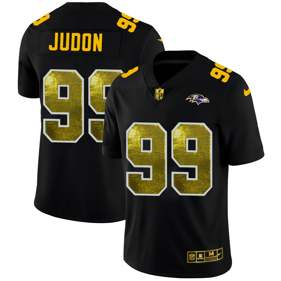 Baltimore Ravens #99 Matthew Judon Men's Black Nike Golden Sequin Vapor Limited NFL Jersey