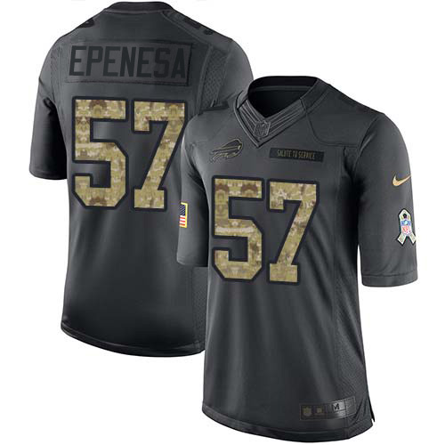 Nike Bills #57 A.J. Epenesas Black Men's Stitched NFL Limited 2016 Salute to Service Jersey