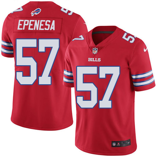 Nike Bills #57 A.J. Epenesas Red Men's Stitched NFL Limited Rush Jersey