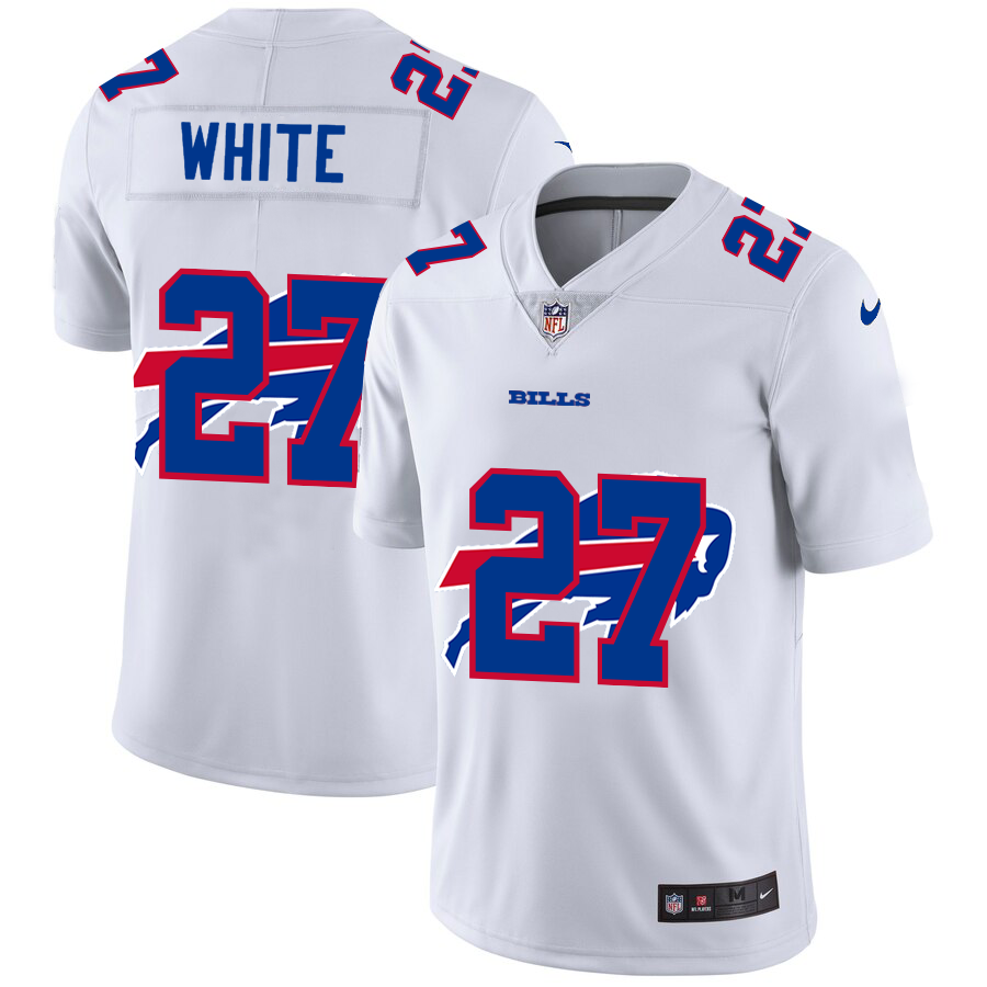 Buffalo Bills #27 Tre'Davious White White Men's Nike Team Logo Dual Overlap Limited NFL Jersey