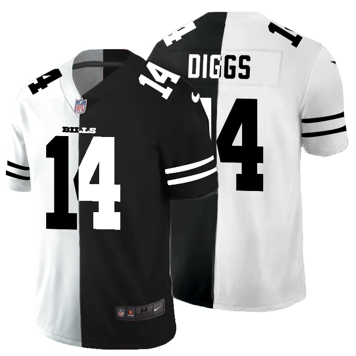 Buffalo Bills #14 Stefon Diggs Men's Black V White Peace Split Nike Vapor Untouchable Limited NFL Jersey