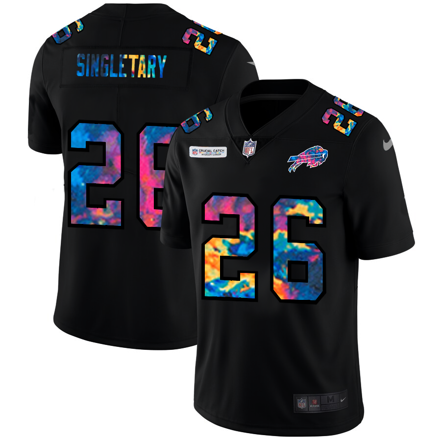 Buffalo Bills #26 Devin Singletary Men's Nike Multi-Color Black 2020 NFL Crucial Catch Vapor Untouchable Limited Jersey