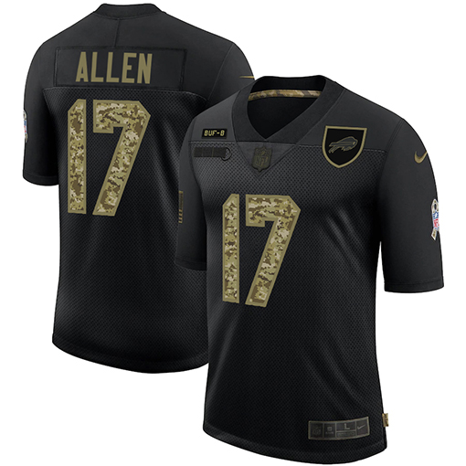 Buffalo Bills #17 Josh Allen Men's Nike 2020 Salute To Service Camo Limited NFL Jersey Black