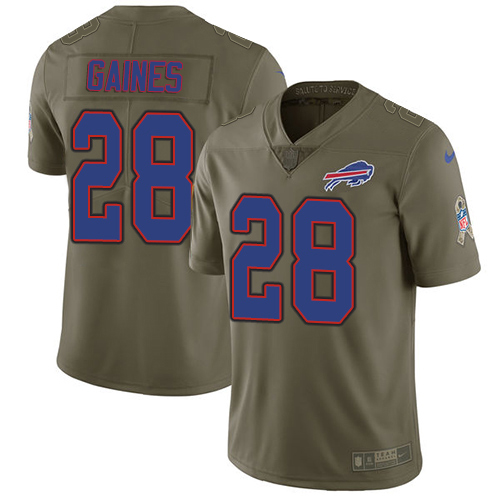 Nike Bills #28 E.J. Gaines Olive Men's Stitched NFL Limited 2017 Salute To Service Jersey
