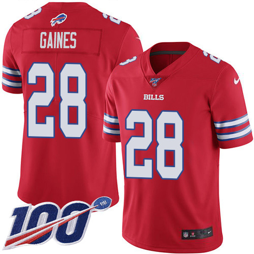 Nike Bills #28 E.J. Gaines Red Men's Stitched NFL Limited Rush 100th Season Jersey