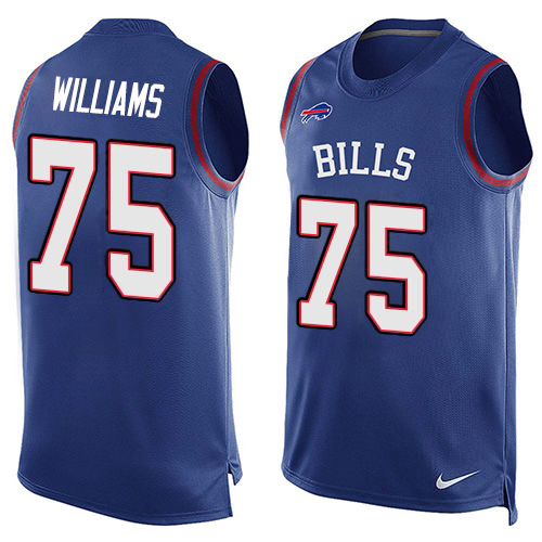 Nike Bills #75 Daryl Williams Royal Blue Team Color Men's Stitched NFL Limited Tank Top Jersey