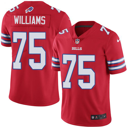 Nike Bills #75 Daryl Williams Red Men's Stitched NFL Limited Rush Jersey