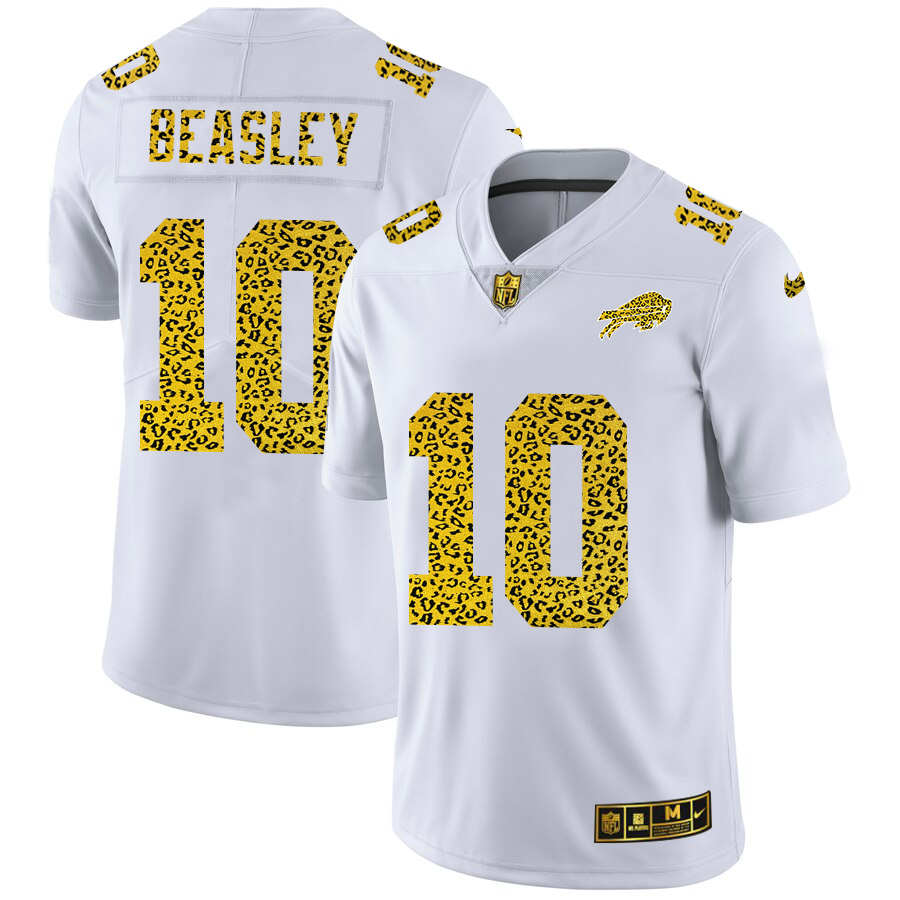Buffalo Bills #10 Cole Beasley Men's Nike Flocked Leopard Print Vapor Limited NFL Jersey White Buffalo Bills #10 Cole Beasley Men's Nike Flocked Leopard Print Vapor Limited NFL Jersey White
