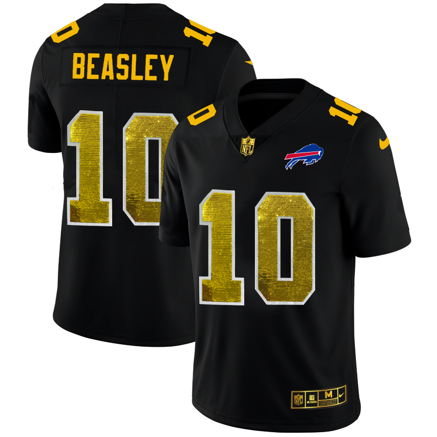 Buffalo Bills #10 Cole Beasley Men's Black Nike Golden Sequin Vapor Limited NFL Jersey