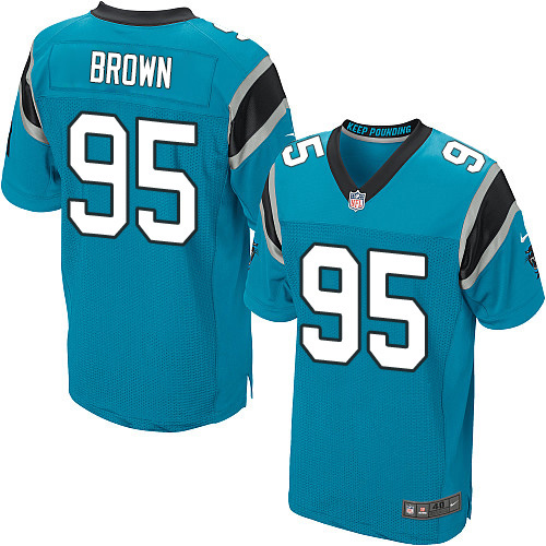 Nike Panthers #95 Derrick Brown Blue Alternate Men's Stitched NFL New Elite Jersey