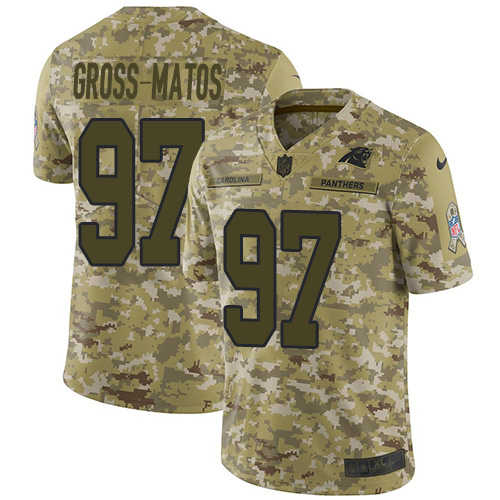 Nike Panthers #97 Yetur Gross-Matos Camo Men's Stitched NFL Limited 2018 Salute To Service Jersey