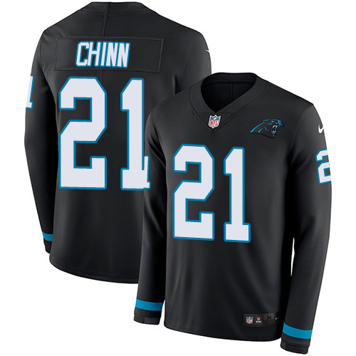 Nike Panthers #21 Jeremy Chinn Black Team Color Men's Stitched NFL Limited Therma Long Sleeve Jersey