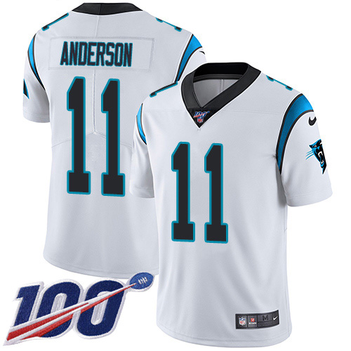 Nike Panthers #11 Robby Anderson White Men's Stitched NFL 100th Season Vapor Untouchable Limited Jersey