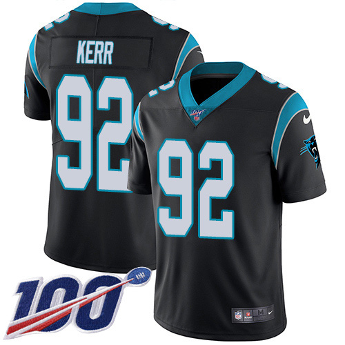 Nike Panthers #92 Zach Kerr Black Team Color Men's Stitched NFL 100th Season Vapor Untouchable Limited Jersey