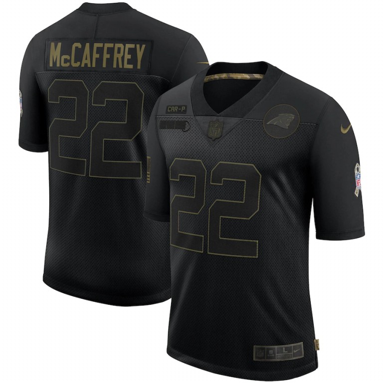 Carolina Panthers #22 Christian McCaffrey Nike 2020 Salute To Service Limited Jersey Black
