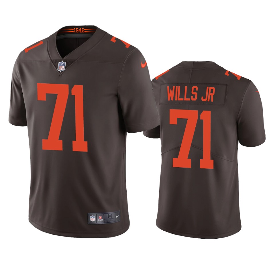 Cleveland Browns #71 Jedrick Wills Men's Nike Brown 2020 NFL Draft Alternate Vapor Limited Jersey