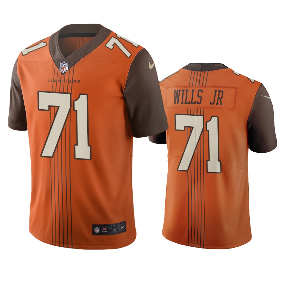Cleveland Browns #71 Jedrick Wills Men's Nike Brown City Edition Vapor Limited Jersey