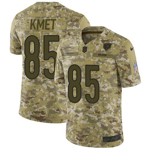 Nike Bears #85 Cole Kmet Camo Men's Stitched NFL Limited 2018 Salute To Service Jersey