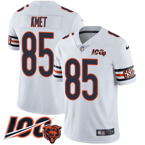 Nike Bears #85 Cole Kmet White Men's Stitched NFL 100th Season Vapor Untouchable Limited Jersey