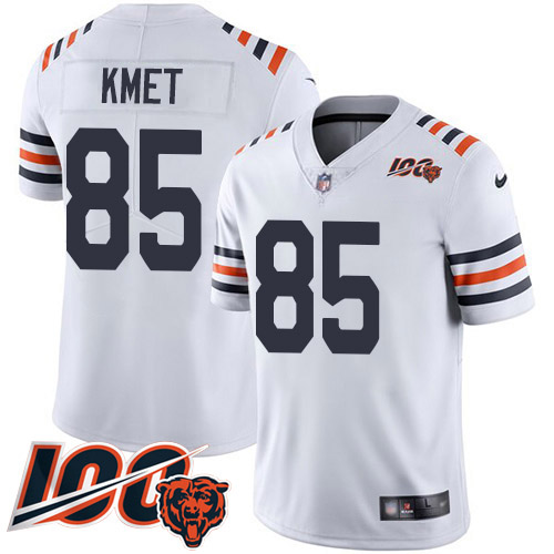 Nike Bears #85 Cole Kmet White Alternate Men's Stitched NFL Vapor Untouchable Limited 100th Season Jersey