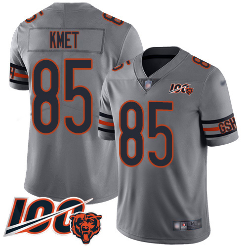 Nike Bears #85 Cole Kmet Silver Men's Stitched NFL Limited Inverted Legend 100th Season Jersey