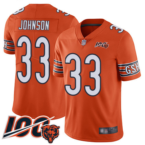 Nike Bears #33 Jaylon Johnson Orange Men's Stitched NFL Limited Rush 100th Season Jersey