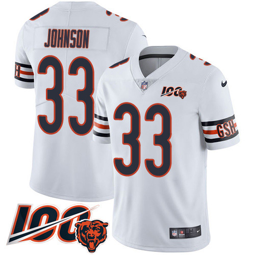 Nike Bears #33 Jaylon Johnson White Men's Stitched NFL 100th Season Vapor Untouchable Limited Jersey