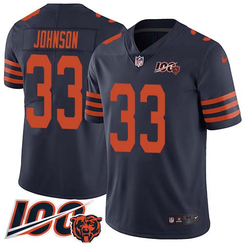 Nike Bears #33 Jaylon Johnson Navy Blue Alternate Men's Stitched NFL 100th Season Vapor Untouchable Limited Jersey