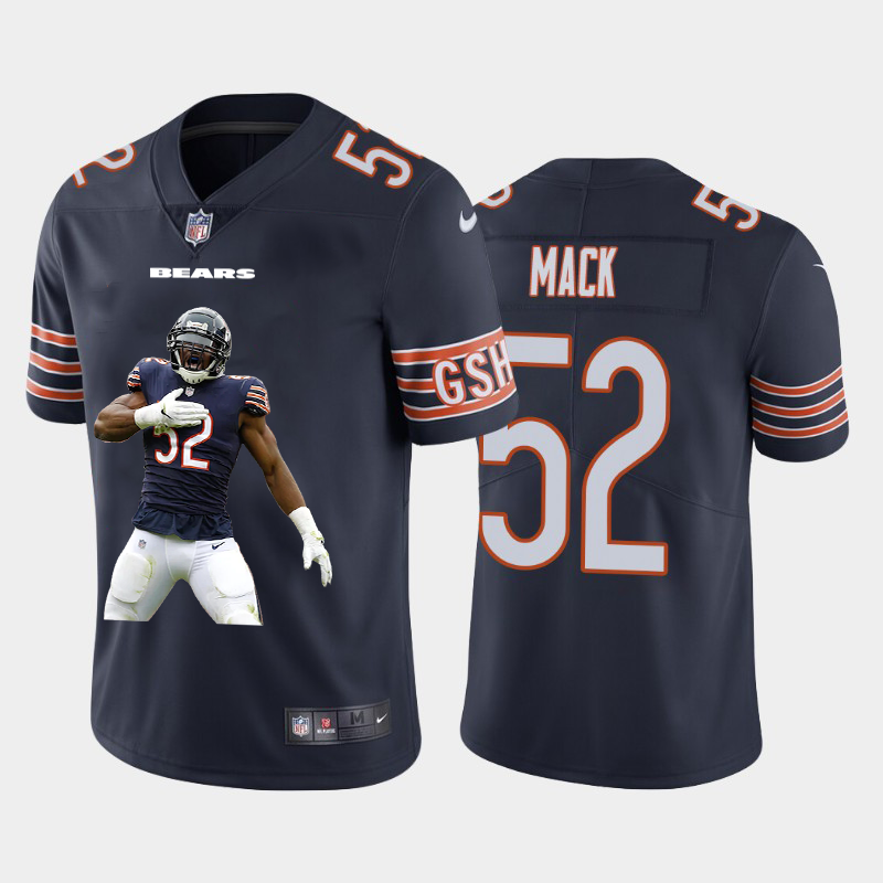 Chicago Bears #52 Khalil Mack Men's Nike Player Signature Moves 2 Vapor Limited NFL Jersey Navy Blue