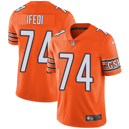 Nike Bears #74 Germain Ifedi Orange Men's Stitched NFL Limited Rush Jersey