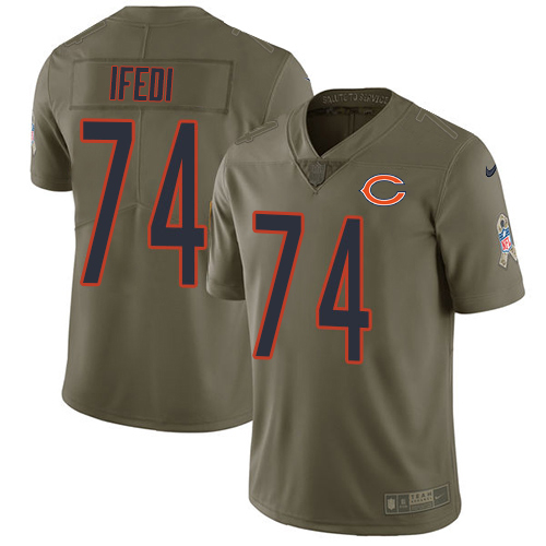 Nike Bears #74 Germain Ifedi Olive Men's Stitched NFL Limited 2017 Salute To Service Jersey