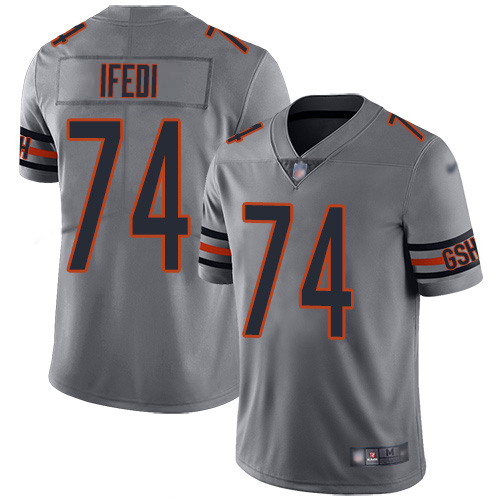 Nike Bears #74 Germain Ifedi Silver Men's Stitched NFL Limited Inverted Legend Jersey