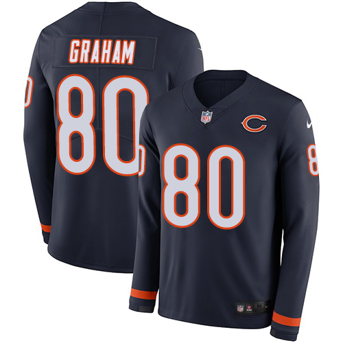 Nike Bears #80 Jimmy Graham Navy Blue Team Color Men's Stitched NFL Limited Therma Long Sleeve Jersey