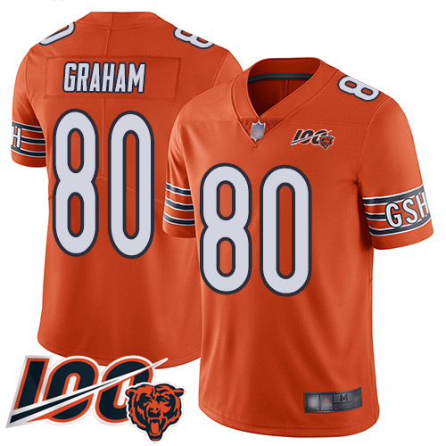 Nike Bears #80 Jimmy Graham Orange Men's Stitched NFL Limited Rush 100th Season Jersey