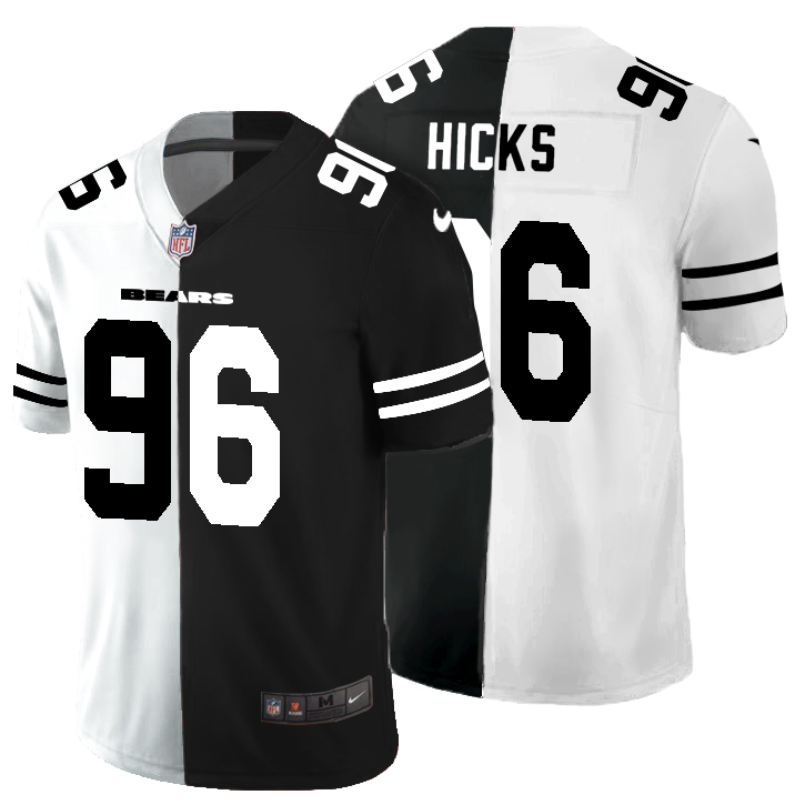 Chicago Bears #96 Akiem Hicks Men's Black V White Peace Split Nike Vapor Untouchable Limited NFL Jersey