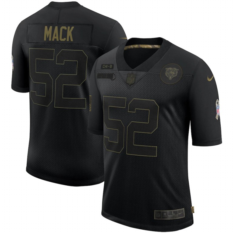 Chicago Bears #52 Khalil Mack Nike 2020 Salute To Service Limited Jersey Black