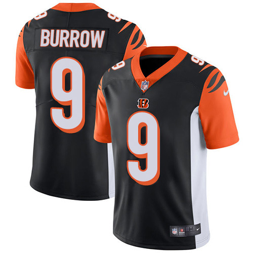Nike Bengals #9 Joe Burrow Black Team Color Men's Stitched NFL Vapor Untouchable Limited Jersey