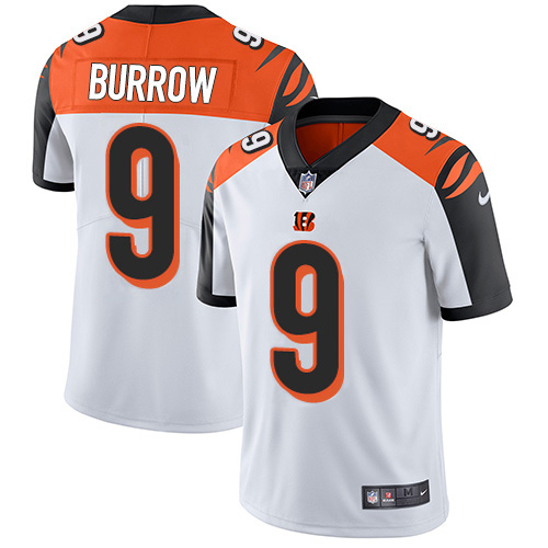 Nike Bengals #9 Joe Burrow White Men's Stitched NFL Vapor Untouchable Limited Jersey