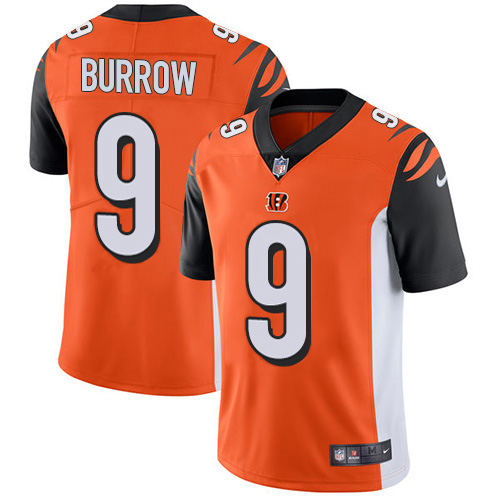 Nike Bengals #9 Joe Burrow Orange Alternate Men's Stitched NFL Vapor Untouchable Limited Jersey