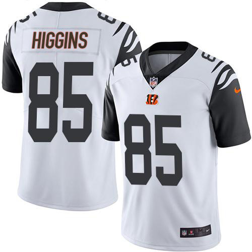 Nike Bengals #85 Tee Higgins White Men's Stitched NFL Limited Rush Jersey