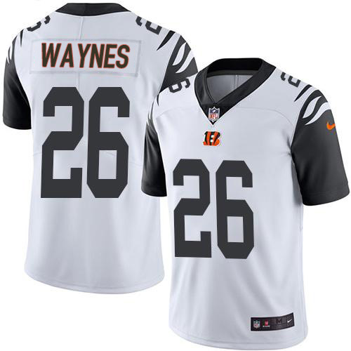 Nike Bengals #26 Trae Waynes White Men's Stitched NFL Limited Rush Jersey