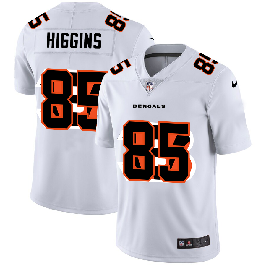 Cincinnati Bengals #85 Tee Higgins White Men's Nike Team Logo Dual Overlap Limited NFL Jersey
